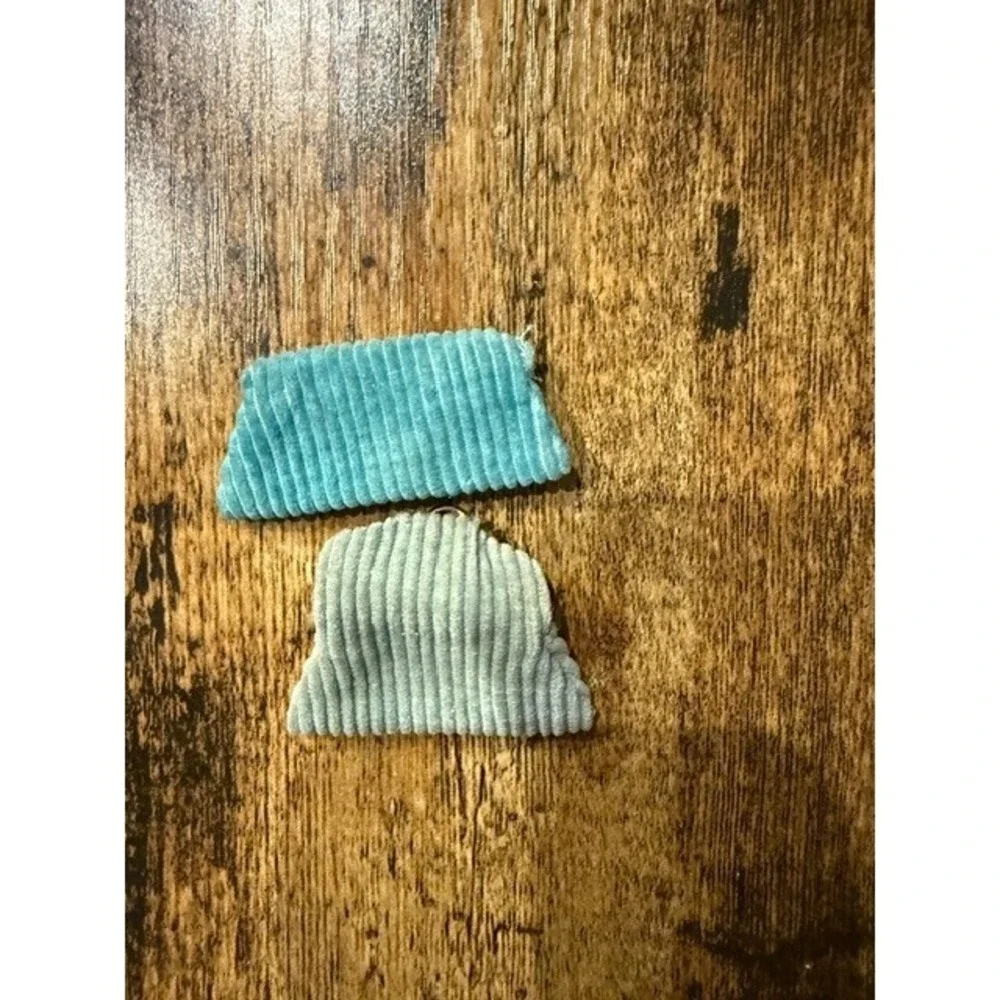 Set of 2 Vintage Corduroy Barbie or Fashion Doll Purses Sage Green teal Blue